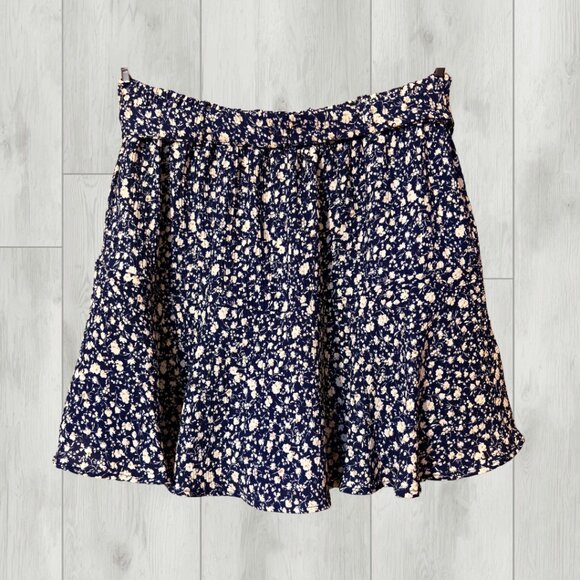 URBAN Romantics Dresses & Skirts - Urban Romantics Navy Blue with Floral Print Skirt - M